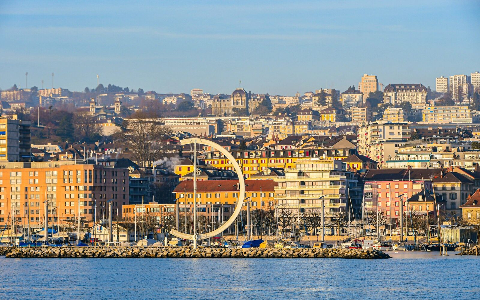 Waterfront residential buildings beside the Mediterranean