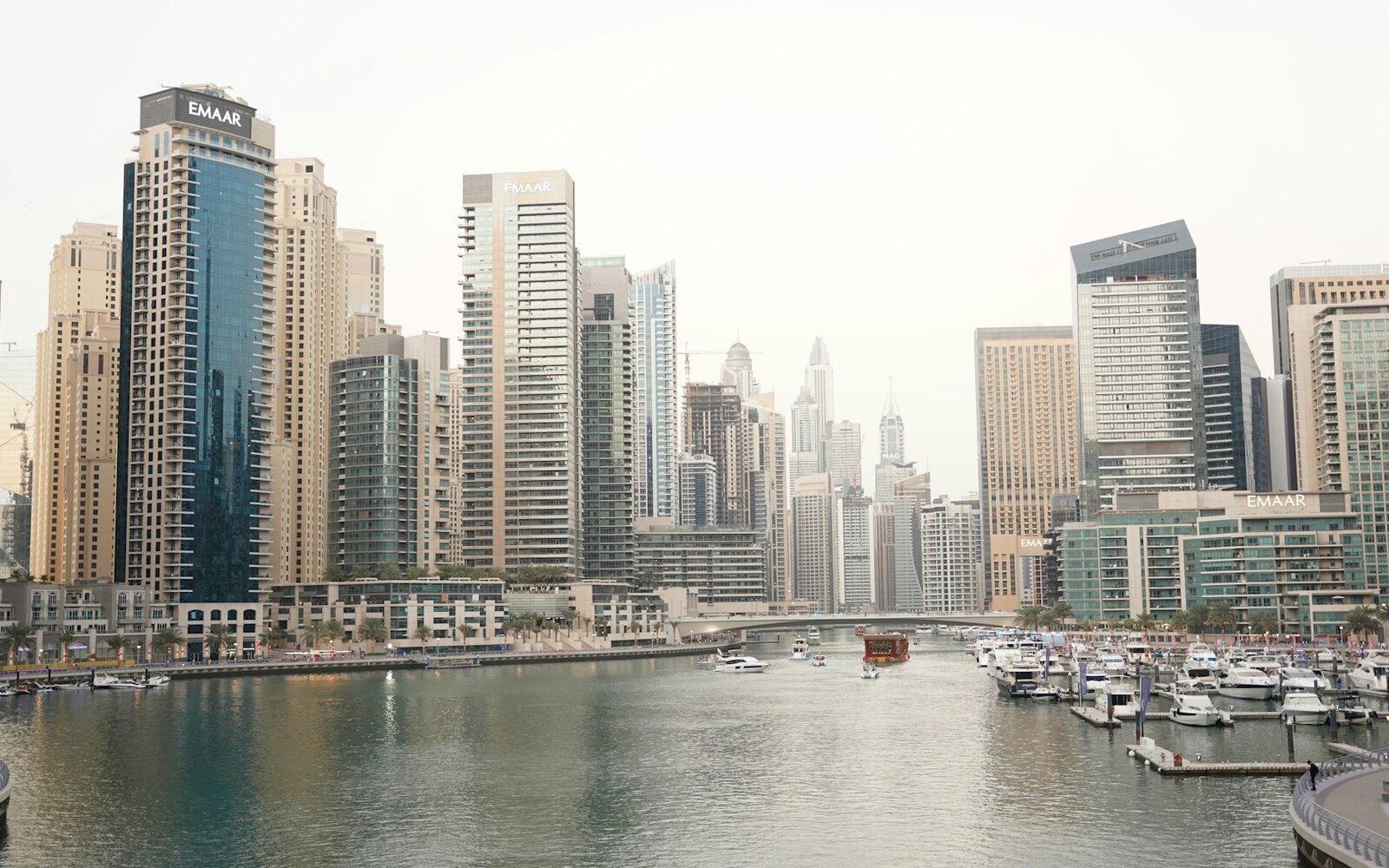 Dubai Marina towers and waterfront